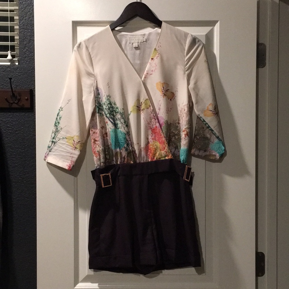 Ted Baker Floral Purple  Shorts Romper